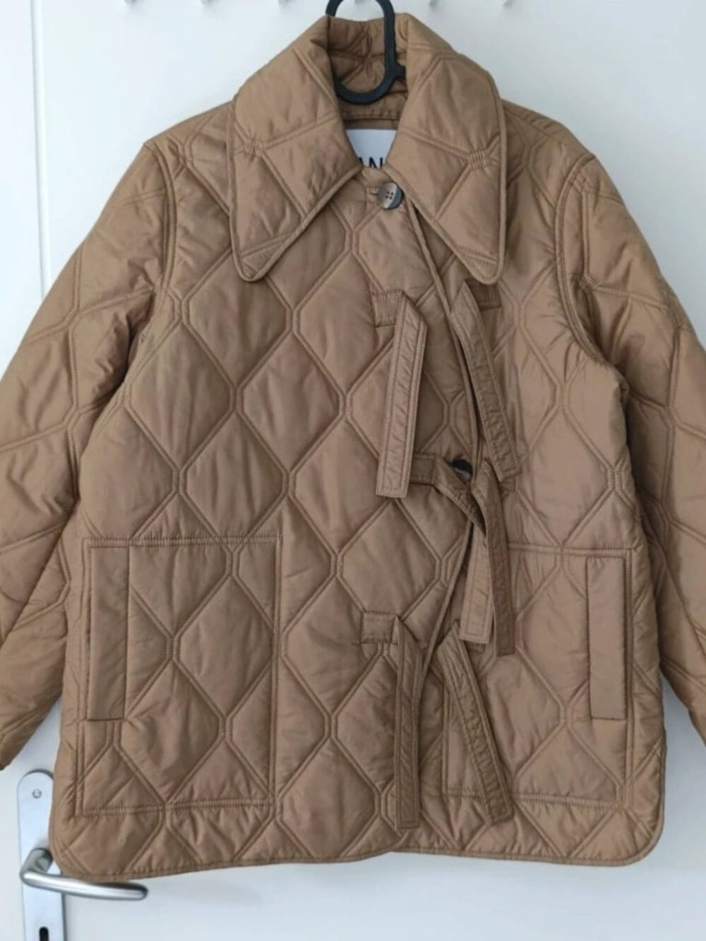 GANNI Quilted Jacket Beige Women’s Size XS